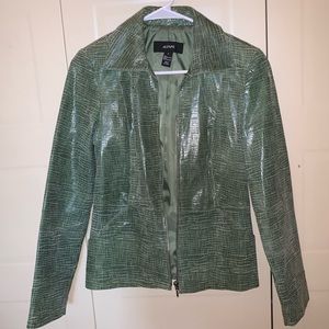 Alfani green leather jacket